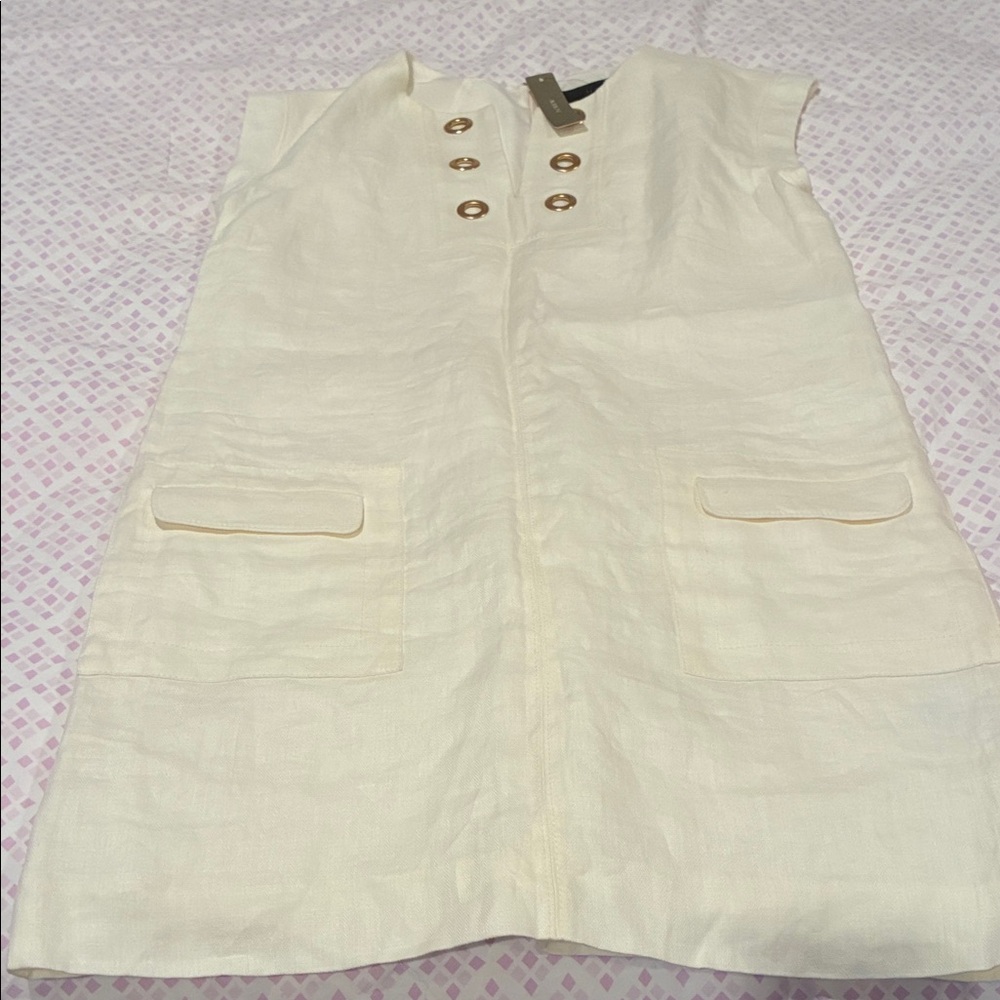 J. Crew Cream  Casual Dress linen